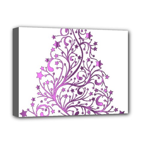 Elegant Starry Christmas Pink Metallic Look Deluxe Canvas 16  X 12   by yoursparklingshop