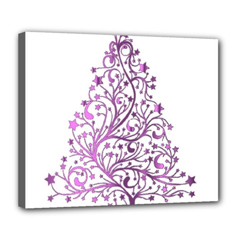 Elegant Starry Christmas Pink Metallic Look Deluxe Canvas 24  X 20   by yoursparklingshop