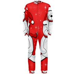 Polar Bear - Red Onepiece Jumpsuit (men)  by Valentinaart