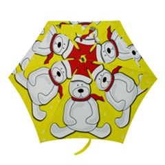 Polar Bear - Yellow Mini Folding Umbrellas by Valentinaart