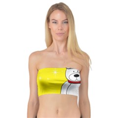 Polar Bear - Yellow Bandeau Top by Valentinaart