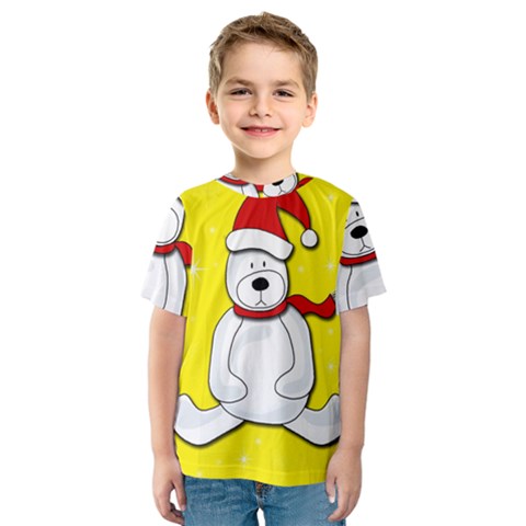 Polar Bear - Yellow Kids  Sport Mesh Tee by Valentinaart