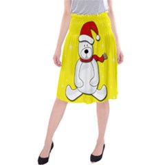 Polar Bear - Yellow Midi Beach Skirt by Valentinaart