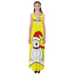 Polar Bear - Yellow Empire Waist Maxi Dress