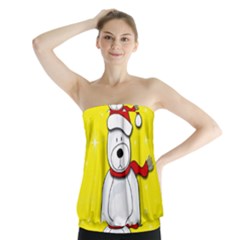 Polar Bear - Yellow Strapless Top by Valentinaart