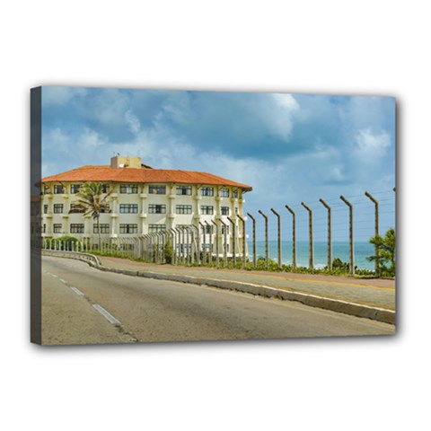 Eclectic Style Building Natal Brazil Canvas 18  X 12  by dflcprints