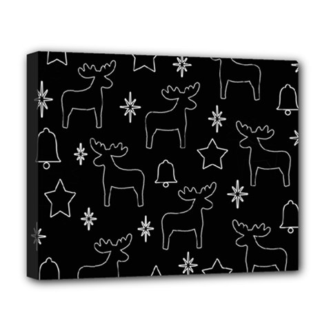 Black Xmas Pattern Deluxe Canvas 20  X 16  