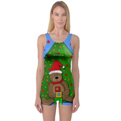 Xmas Gifts One Piece Boyleg Swimsuit