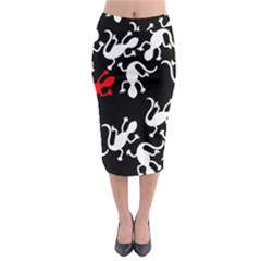 Red Lizard Midi Pencil Skirt by Valentinaart