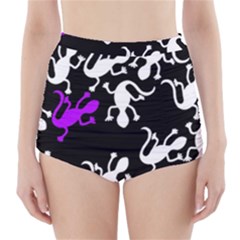 Purple Lizard  High-waisted Bikini Bottoms by Valentinaart