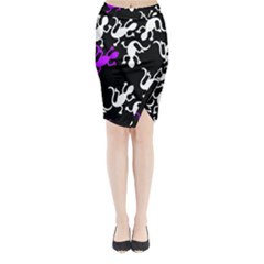 Purple Lizard  Midi Wrap Pencil Skirt by Valentinaart