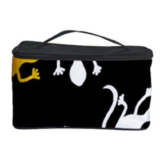 Yellow Lizard Pattern Cosmetic Storage Case by Valentinaart