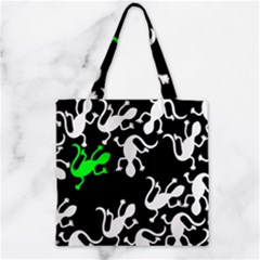 Green Lizards  Zipper Grocery Tote Bag