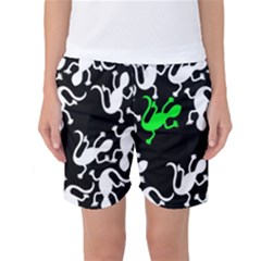 Green Lizards  Women s Basketball Shorts by Valentinaart