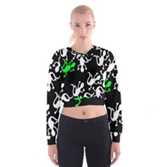 Green Lizards  Women s Cropped Sweatshirt