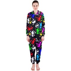 Colorful Lizards Pattern Hooded Jumpsuit (ladies) 