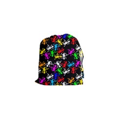 Colorful Lizards Pattern Drawstring Pouches (xs)  by Valentinaart