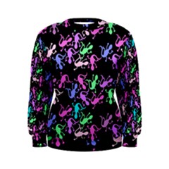 Purple Lizards Pattern Women s Sweatshirt by Valentinaart