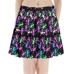 Purple Lizards Pattern Pleated Mini Skirt by Valentinaart