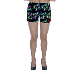 Playful Lizards Pattern Skinny Shorts by Valentinaart