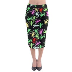 Playful Lizards Pattern Midi Pencil Skirt by Valentinaart