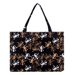 Brown Lizards Pattern Medium Tote Bag by Valentinaart