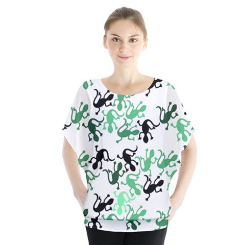 Lizards Pattern - Green Blouse by Valentinaart