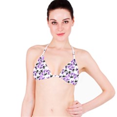 Lizards Pattern - Purple Bikini Top by Valentinaart