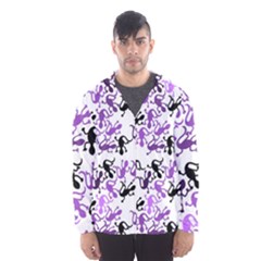 Lizards Pattern - Purple Hooded Wind Breaker (men) by Valentinaart