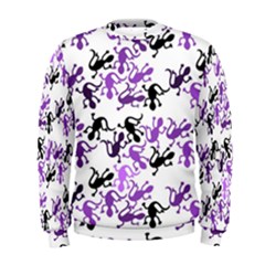 Lizards Pattern - Purple Men s Sweatshirt by Valentinaart