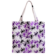 Lizards Pattern - Purple Zipper Grocery Tote Bag by Valentinaart