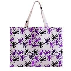 Lizards Pattern - Purple Zipper Mini Tote Bag by Valentinaart