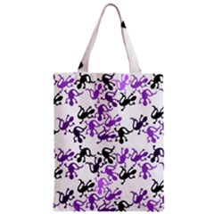 Lizards Pattern - Purple Zipper Classic Tote Bag by Valentinaart