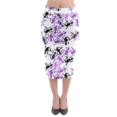 Lizards Pattern - Purple Midi Pencil Skirt by Valentinaart