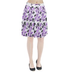 Lizards Pattern - Purple Pleated Skirt by Valentinaart