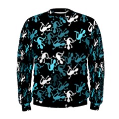 Cyan Lizards Pattern Men s Sweatshirt by Valentinaart