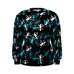 Cyan Lizards Pattern Women s Sweatshirt by Valentinaart