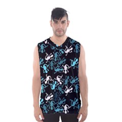 Cyan Lizards Pattern Men s Basketball Tank Top by Valentinaart