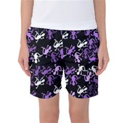 Purple Lizards Pattern Women s Basketball Shorts by Valentinaart