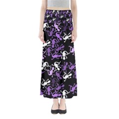 Purple Lizards Pattern Maxi Skirts by Valentinaart