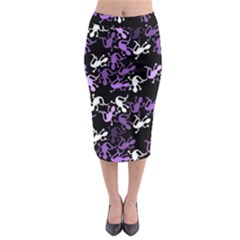 Purple Lizards Pattern Midi Pencil Skirt by Valentinaart