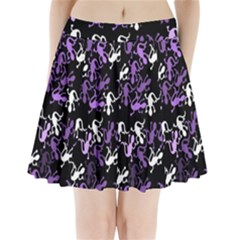 Purple Lizards Pattern Pleated Mini Skirt by Valentinaart