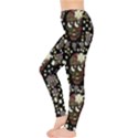 Floral Skulls With Sugar On Leggings  View3