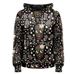 Floral Skulls With Sugar On Women s Pullover Hoodie by pepitasart