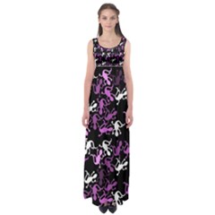 Magenta Lizards Pattern Empire Waist Maxi Dress by Valentinaart