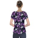 Magenta Lizards pattern Short Sleeve Front Detail Top View2