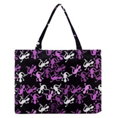 Magenta Lizards Pattern Medium Zipper Tote Bag