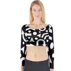 Right Direction Long Sleeve Crop Top by Valentinaart