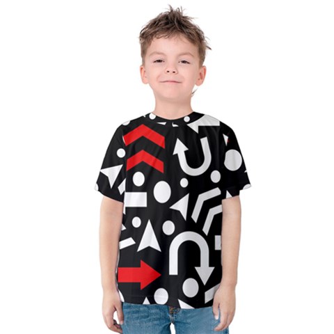 Right Direction - Red Kids  Cotton Tee by Valentinaart