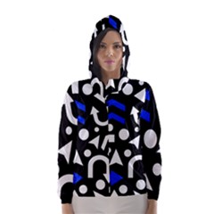 Right Direction - Blue  Hooded Wind Breaker (women) by Valentinaart